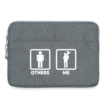 Tuba player stick figure - Laptop bag 15" - heather grey - Front