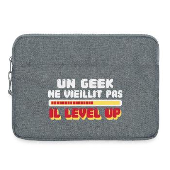 Geek Cadeau humour personnalisé - Sacoche pour ordinateur portable 15 pouces - gris chiné - Devant