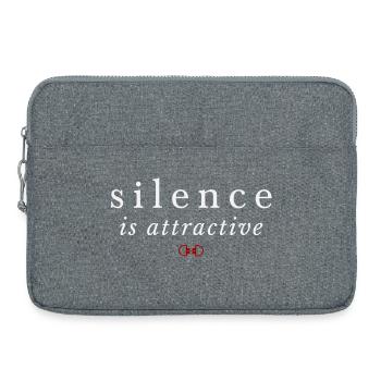 Silence Is Attractive – Quiet Confidence - Laptop bag 15" - heather grey - Front