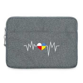 Heartbeat Polen Ukraine - Laptoptasche 15" - Grau meliert - Vorne