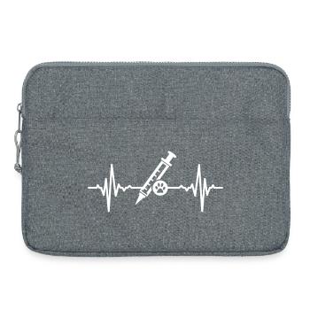 Tierarzt Spritze Herzschlag - Laptoptasche 15" - Grau meliert - Vorne