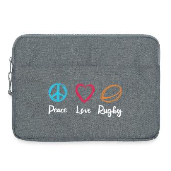 Peace Love Rugby - Laptop bag 15" - heather grey - Front