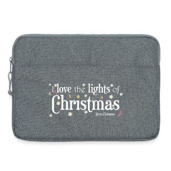 J’aime les lumières de Noël, Anglais - Sacoche pour ordinateur portable 15 pouces - gris chiné - Devant