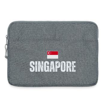 J'aime Singapour, la fierté singapourienne - Sacoche pour ordinateur portable 15 pouces - gris chiné - Devant
