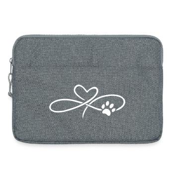 Infinity Heart with Paw Dog Cat - Laptop bag 15" - heather grey - Front