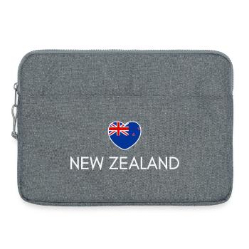 Cœur avec drapeau néo-zélandais - Sacoche pour ordinateur portable 15 pouces - gris chiné - Devant