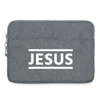 Bold Jesus Typography - Laptop bag 15" - heather grey - Front