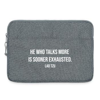 Lao Tzu Silence Zitat-Typografie - Laptoptasche 15" - Grau meliert - Vorne