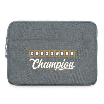 Conception typographique de Champion des mots croisés - Sacoche pour ordinateur portable 15 pouces - gris chiné - Devant