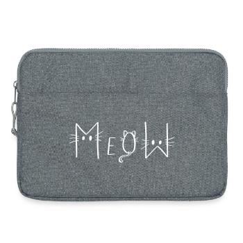 MEOW - Miau Katzen - Laptoptasche 15" - Grau meliert - Vorne