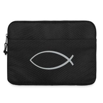 Ichtus fish silver - Laptop bag 15" - black - Front