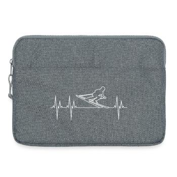 Ski Alpin Grand Slalom électrocardiogramme ECG Ski - Sacoche pour ordinateur portable 15 pouces - gris chiné - Devant