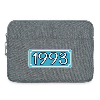 Année 1993 - Année 93 - LETTRAGE - Sacoche pour ordinateur portable 15 pouces - gris chiné - Devant