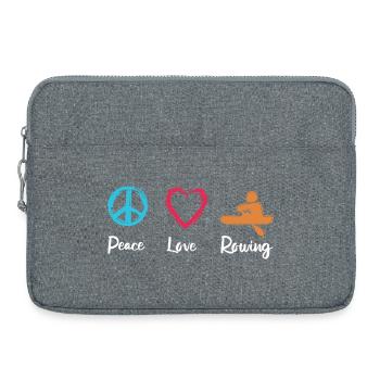 Peace, Love, Rowing - Laptop bag 15" - heather grey - Front