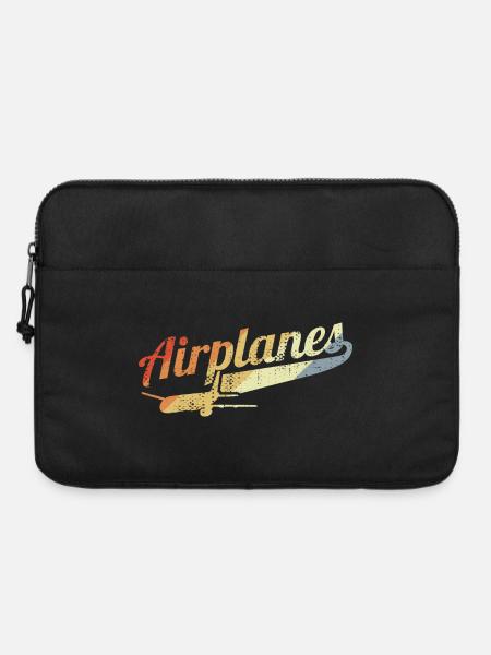 Retro Flugzeuge - Laptoptasche 15" - Schwarz