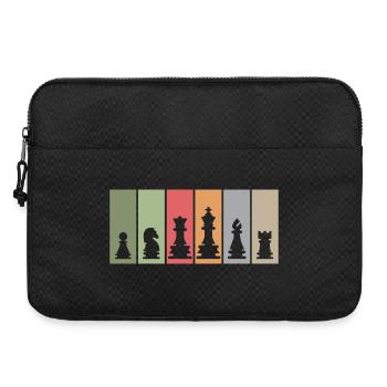 Schachfiguren retro Schachspieler Verein Team Logo - Laptoptasche 15" - Schwarz - Vorne