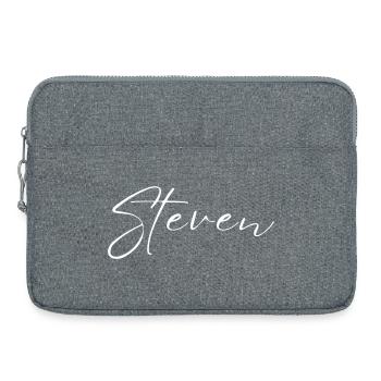 Steven Name T-Shirt Geschenk Für Männer - Laptoptasche 15" - Grau meliert - Vorne