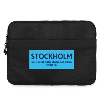 Conception de textes sur l'eau et la ville de Stockholm - Sacoche pour ordinateur portable 15 pouces - noir - Devant