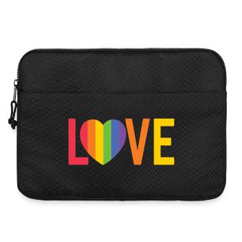 Rainbow Heart LOVE Design - Laptop bag 15" - black - Front