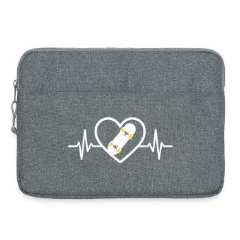 Skateboarding Heart Sport Urban Street Passion - Laptop bag 15" - heather grey - Front