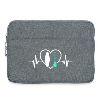 Paddle SUP Heart Surf Ocean Wave - Laptop bag 15" - heather grey - Front
