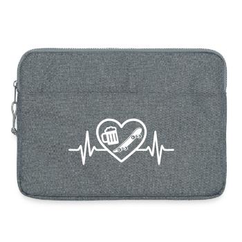 Heart Skateboard Bier - Laptoptasche 15" - Grau meliert - Vorne