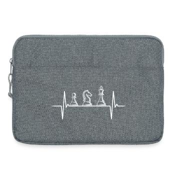 Schach Herzschlag – EKG Strategie Design - Laptoptasche 15" - Grau meliert - Vorne