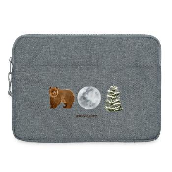 Ours d’hiver - Sacoche pour ordinateur portable 15 pouces - gris chiné - Devant