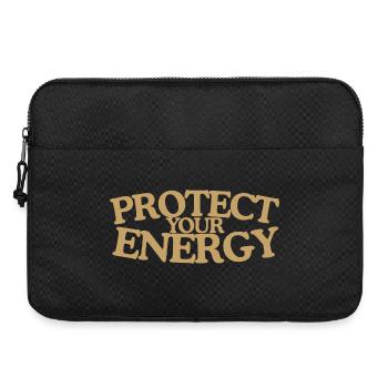 Protégez votre énergie Rétro Dicton Design - Sacoche pour ordinateur portable 15 pouces - noir - Devant