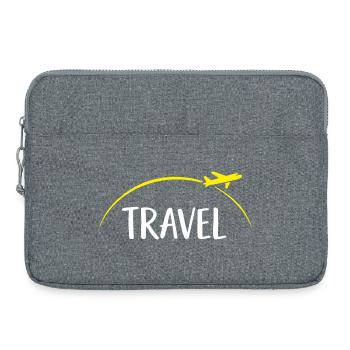 Travel Typo mit Flugzeugkreis - Laptoptasche 15" - Grau meliert - Vorne