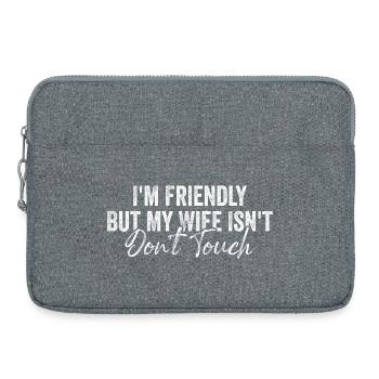 Je suis sympathique mais ma femme n’est pas rétro en parlant de design - Sacoche pour ordinateur portable 15 pouces - gris chiné - Devant
