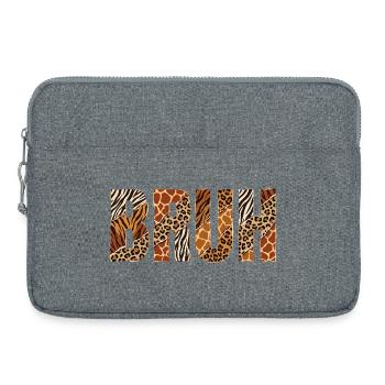 Mec qui dit design de safari à imprimé animal sauvage - Sacoche pour ordinateur portable 15 pouces - gris chiné - Devant