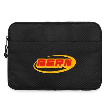 Bern lettering with yellow curve - Laptop bag 15" - black - Front