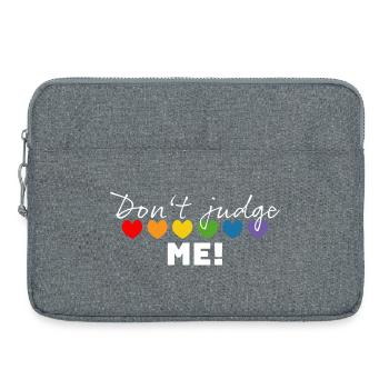 Regenbogenherzchen dont judge me weiss - Laptoptasche 15" - Grau meliert - Vorne