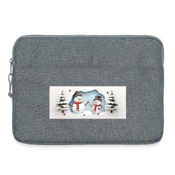 2 small snowmen - Laptop bag 15" - heather grey - Front