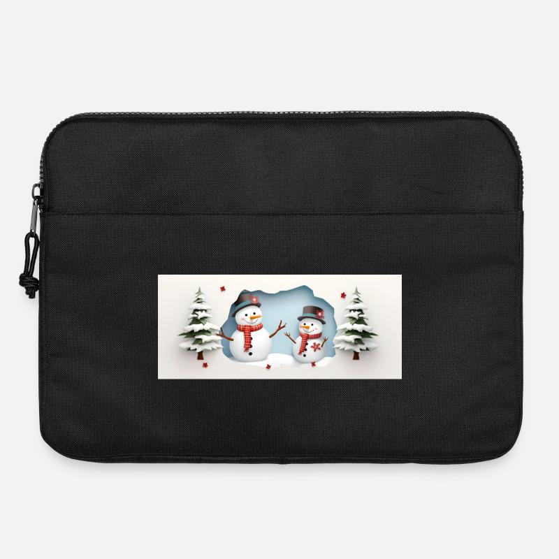 2 kleine Schneemänner - Laptoptasche 15" - Schwarz