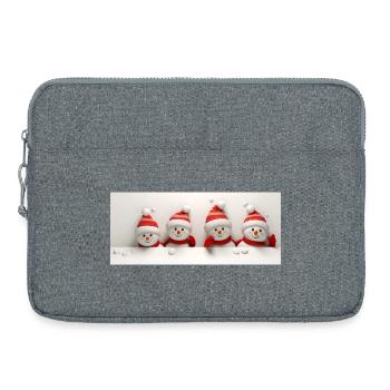 Niedlicher Weihnachtsschneemann - Laptoptasche 15" - Grau meliert - Vorne