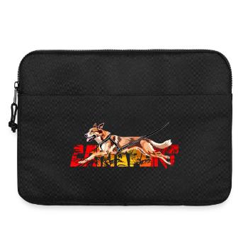 Chien en Action faisant du canicross - Sacoche pour ordinateur portable 15 pouces - noir - Devant