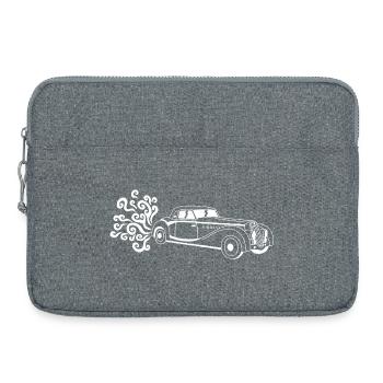 Weißer Oldtimer - Laptoptasche 15" - Grau meliert - Vorne