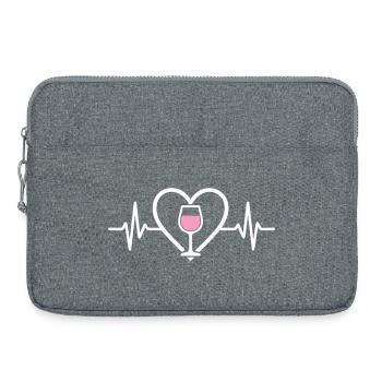 Herz + Roséwein – Passion Rosé - Laptoptasche 15" - Grau meliert - Vorne