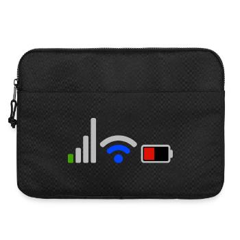 Icônes Tech Signal et Batterie Wifi Réseau  - Sacoche pour ordinateur portable 15 pouces - noir - Devant