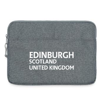 Edinburgh – Schottland Textdesign - Laptoptasche 15" - Grau meliert - Vorne