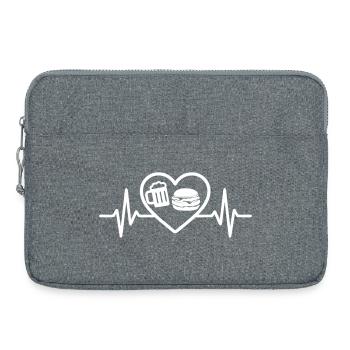 Cœur Burger Bière - Sacoche pour ordinateur portable 15 pouces - gris chiné - Devant