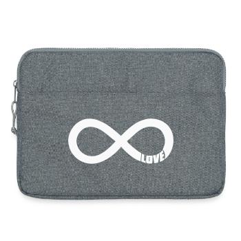 Symbole de l’Amour de l’Infini - Blanc - Sacoche pour ordinateur portable 15 pouces - gris chiné - Devant