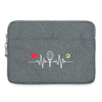 Le tennis est mon battement de cœur - Sacoche pour ordinateur portable 15 pouces - gris chiné - Devant
