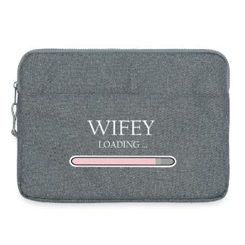 Wifey Loading Progress, Engagement & Wedding - Laptop bag 15" - heather grey - Front