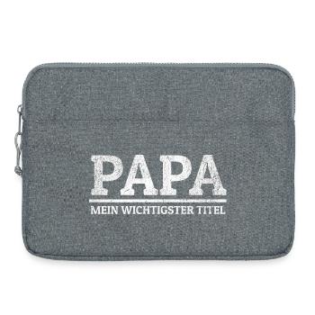 Papa Shirt Mein wichtigster Titel - Laptoptasche 15" - Grau meliert - Vorne