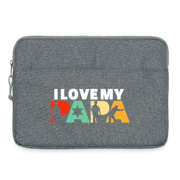 J’aime mon héros Papa Shérif de Police - Sacoche pour ordinateur portable 15 pouces - gris chiné - Devant