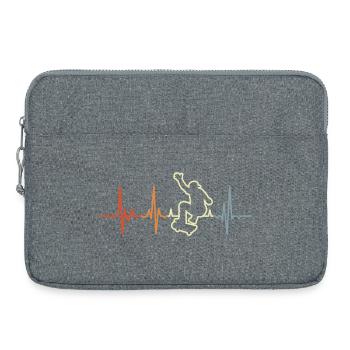 Vintage Skater Herzschlag - Laptoptasche 15" - Grau meliert - Vorne