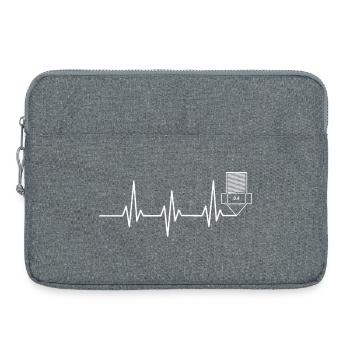 Heartbeat 3D Printing funny TShirt Design - Laptop bag 15" - heather grey - Front